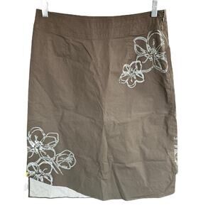 Lole Skirt Women's Ruby A-line Sz 8 Green Floral Granola Girl Stretch Outdoors